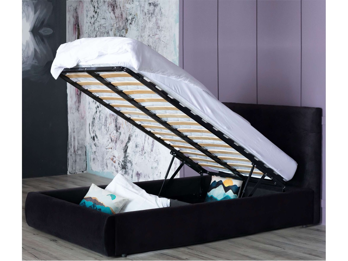 Мягкая кровать Selesta 1200 темная с подъем.механизмом арт. 658375