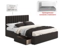 Мягкая кровать Olivia 1600 шоколад с ящиками
