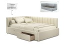 Мягкая кровать-тахта Milena 1200 бежевая с ящиками