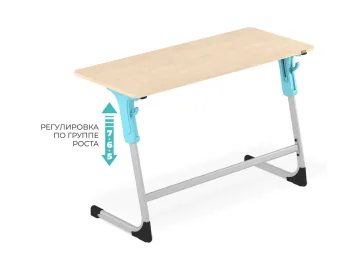 Cтол Sheffilton SHT-T-TN30 г5-7, двухм береза/алюминиевый металлик/голубой