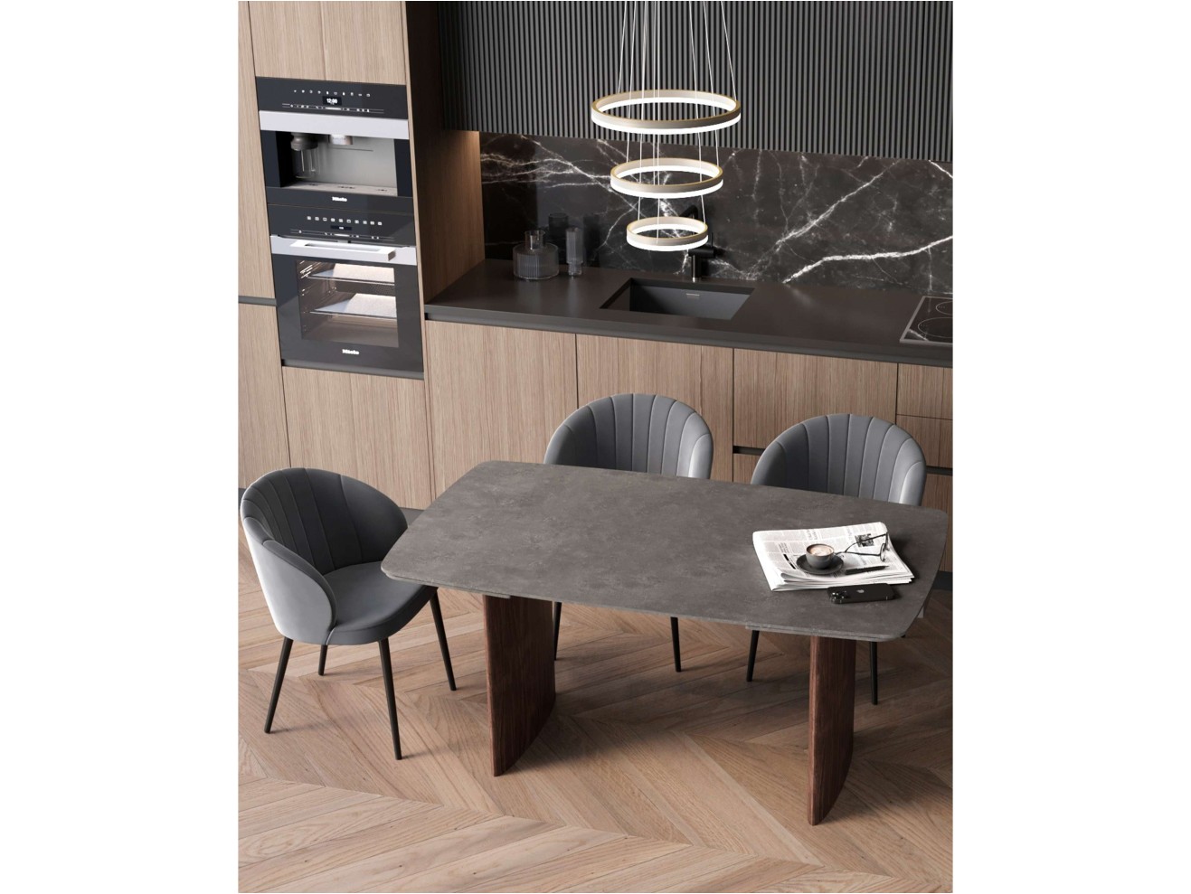 Стол обеденный STOOL GROUP Астарта раскладной 160-240*90 Керамика темная арт. 1324491
