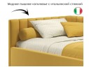 Мягкая кровать Milena 1200 желтая с подъемным механизмом