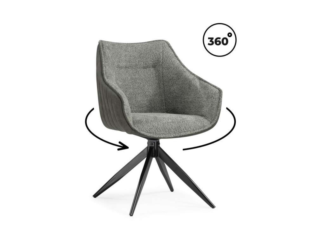 Kansas gray / graphite gray / black Стул на металлокаркасе