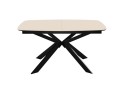 Стол DikLine BK140 керамика Krater Perla (бежевый матовый), подстолье черное, опоры черные