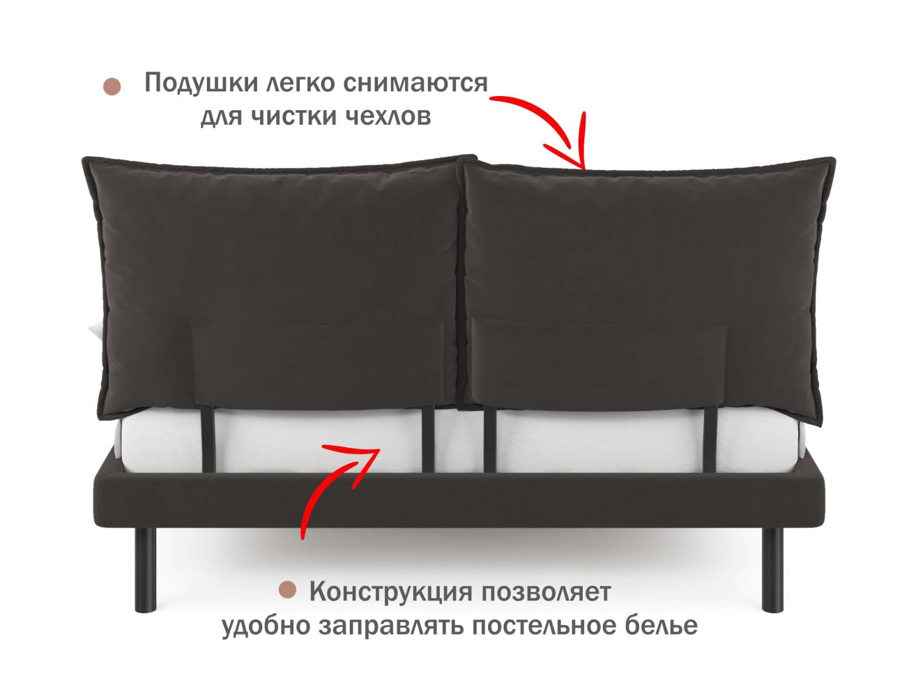 Мягкая кровать Fly 1400 шоколад с ортопедическим основанием арт. 1032451