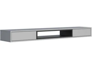 Делора 1,6 м шиншилла серая / черный ТВ-тумба