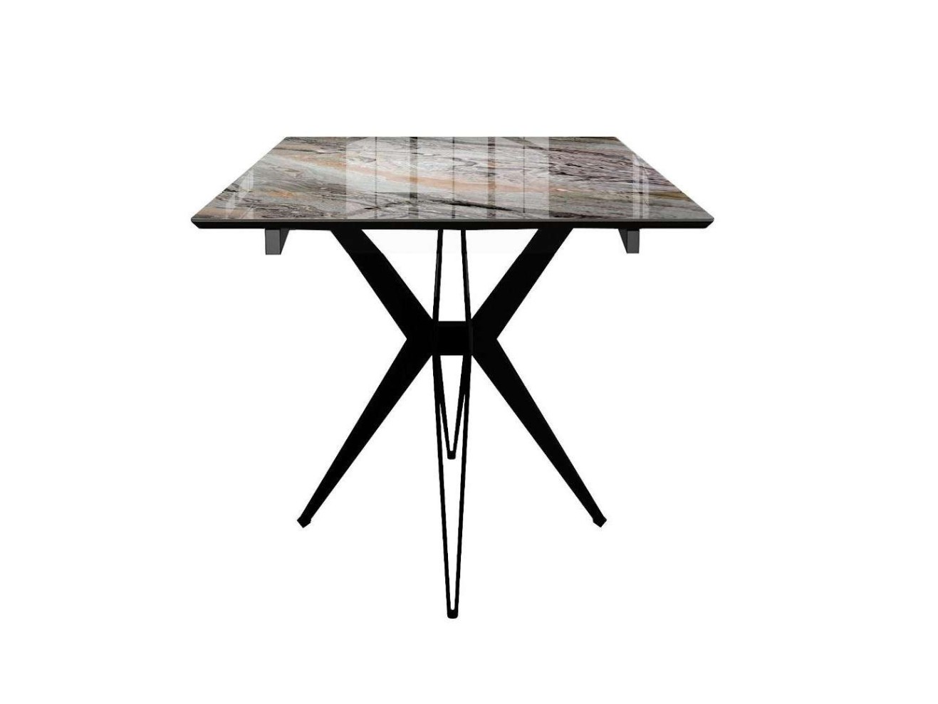 Стол DikLine DKS140 керамика Venetian Brown Light глянец, подстолье черное, опоры черные (2уп.) арт. 1248657