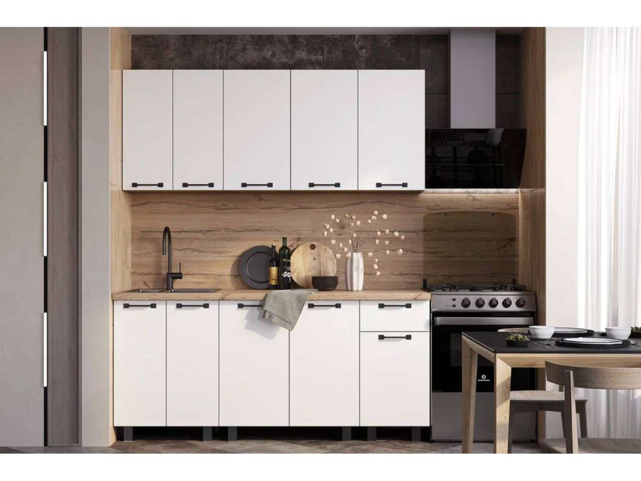 Готовая кухня Тина 1,8м, Крафт, белый