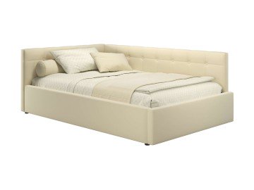 Мягкая кровать-тахта Bonna 1200 бежевая c подъемным механизмом