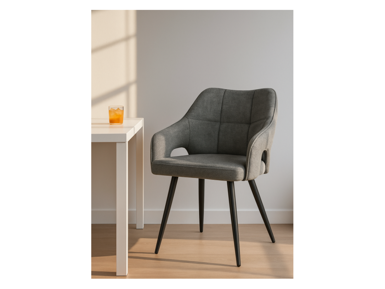 Hera dark gray / black Стул на металлокаркасе
