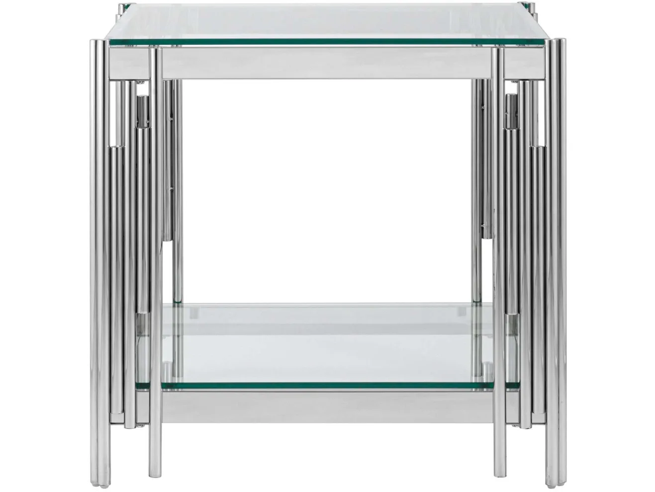 Журнальный столик Stool Group ГЭТСБИ 55*55 Прозрачное стекло/Сталь арт. 1598829