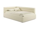 Мягкая кровать-тахта Aura 1200 бежевая с подъемным механизмом