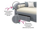 Мягкая кровать Elda 900 серая с ортопедическим основанием и матрасом PROMO B COCOS