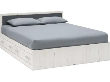Фиеста NEW Кровать 1,6м с ящиками (Дуб крафт белый/Графит)