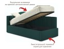 Односпальная кровать-тахта Bonna 900 изумруд с подъемным механизмом