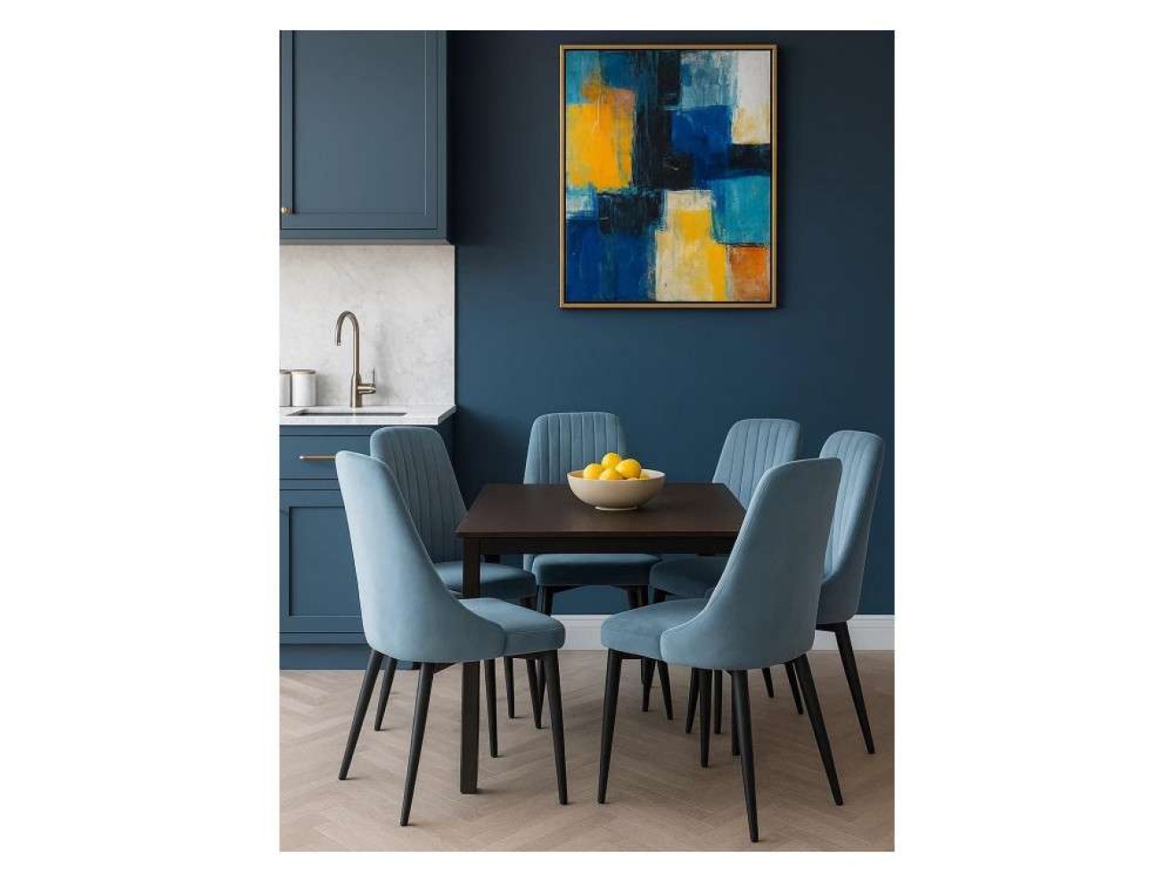 Kora light blue / black Стул на металлокаркасе