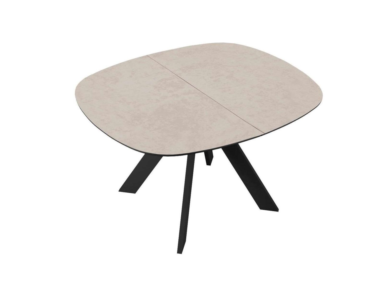 Стол DikLine BK100 Керамика Krater Perla (бежевый матовый)/подстолье черное/опоры черные