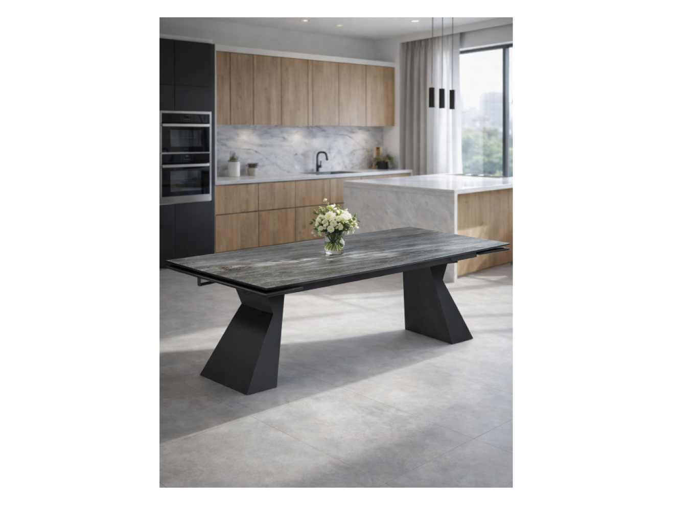 Денхольм 240(300)х100х75 mosco nero matt / черный Керамический стол