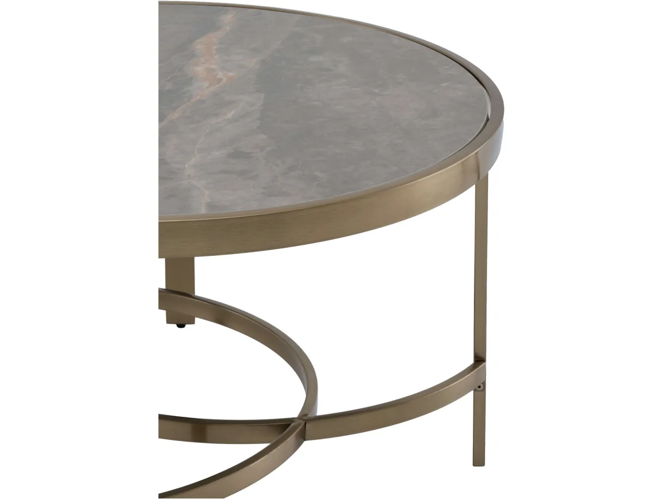 Стол журнальный STOOL GROUP Адриана 80*80 Серая керамика, сталь шампань арт. 1568365