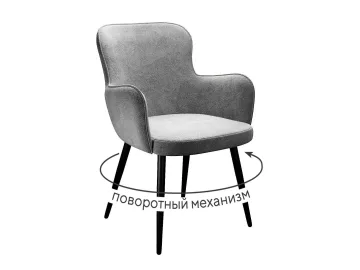 Стул DikLine 503 поворотный TW09 светло-серый, ножки черные