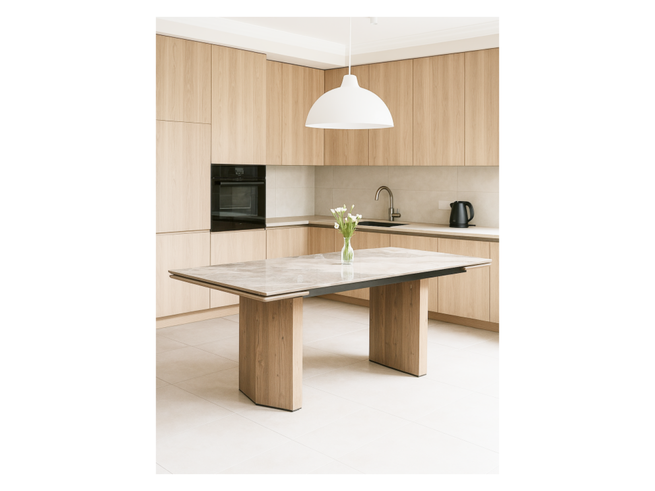 Монерон 200x100 brecha crema elegance / дуб монтана Керамический стол