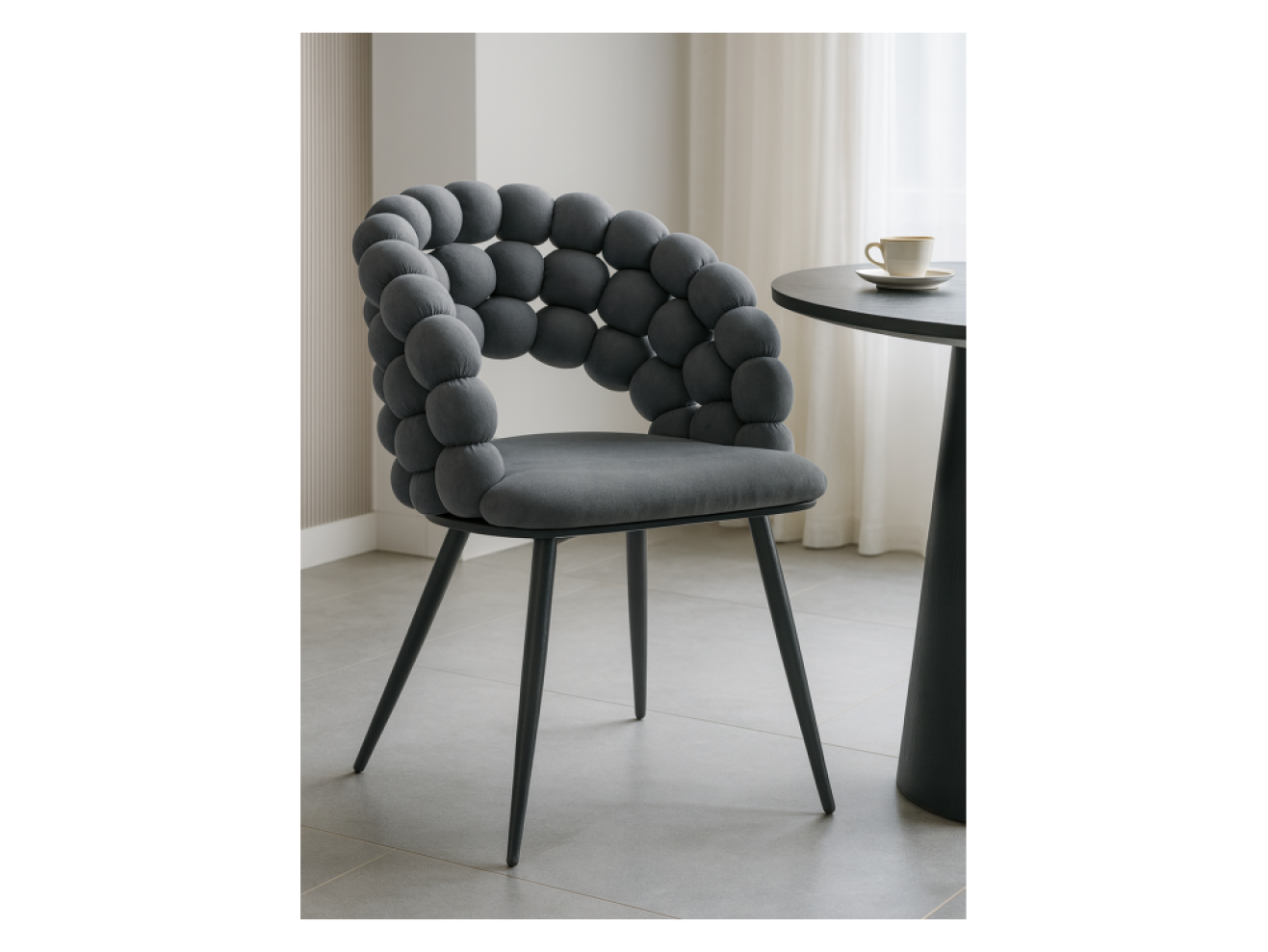 Ball dark gray / black Стул на металлокаркасе арт. 1576377