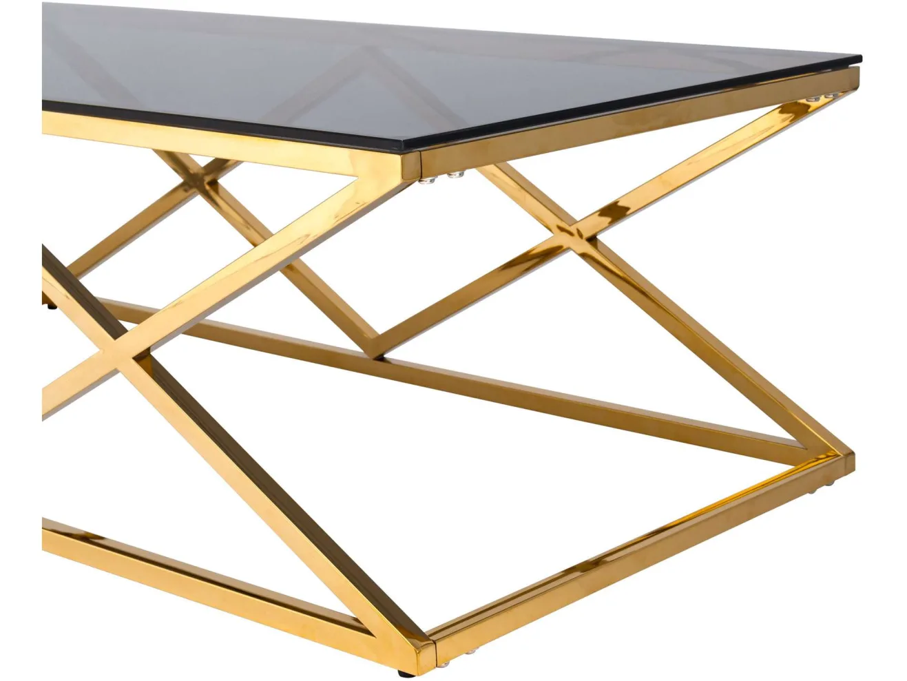 Журнальный стол Stool Group ИНСИГНИЯ 120х60 Cтекло smoke/Cталь золото арт. 1598839