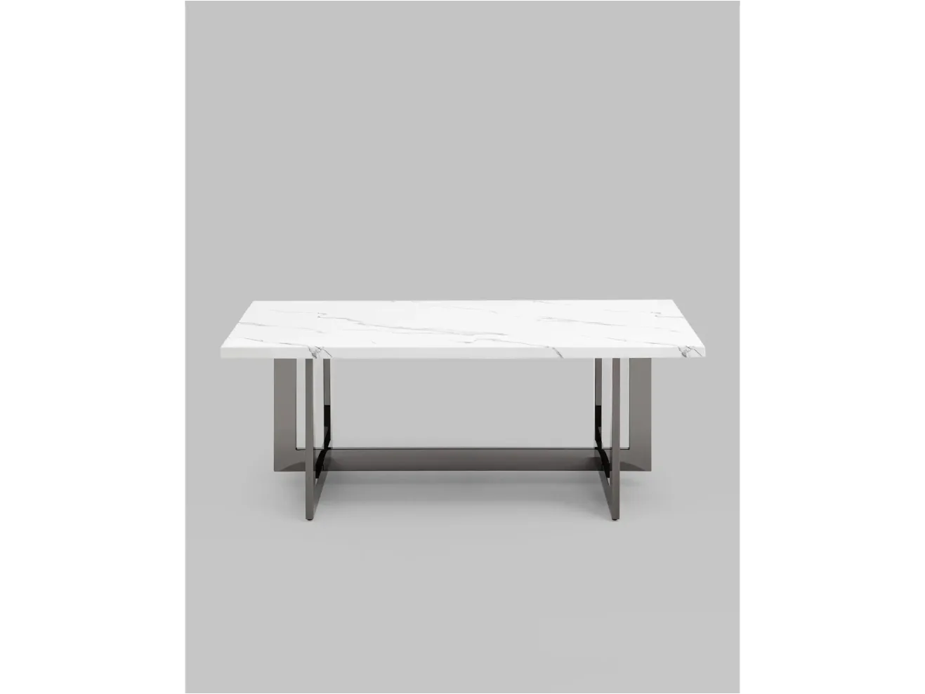 Журнальный столик STOOL GROUP Нэйтан 122*61 Белый мрамор/Темный хром арт. 1599893