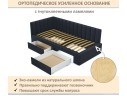Мягкая кровать-тахта Milena 900 черная с ящиками арт. 1377519