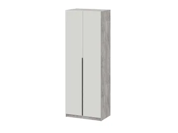 Шкаф распашной ШК 5 (800), Цемент светлый, Белый шагрень