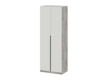 Шкаф распашной ШК 5 (800), Цемент светлый, Белый шагрень