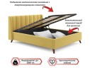 Мягкая кровать Betsi 1600 желтая с подъемным механизмом