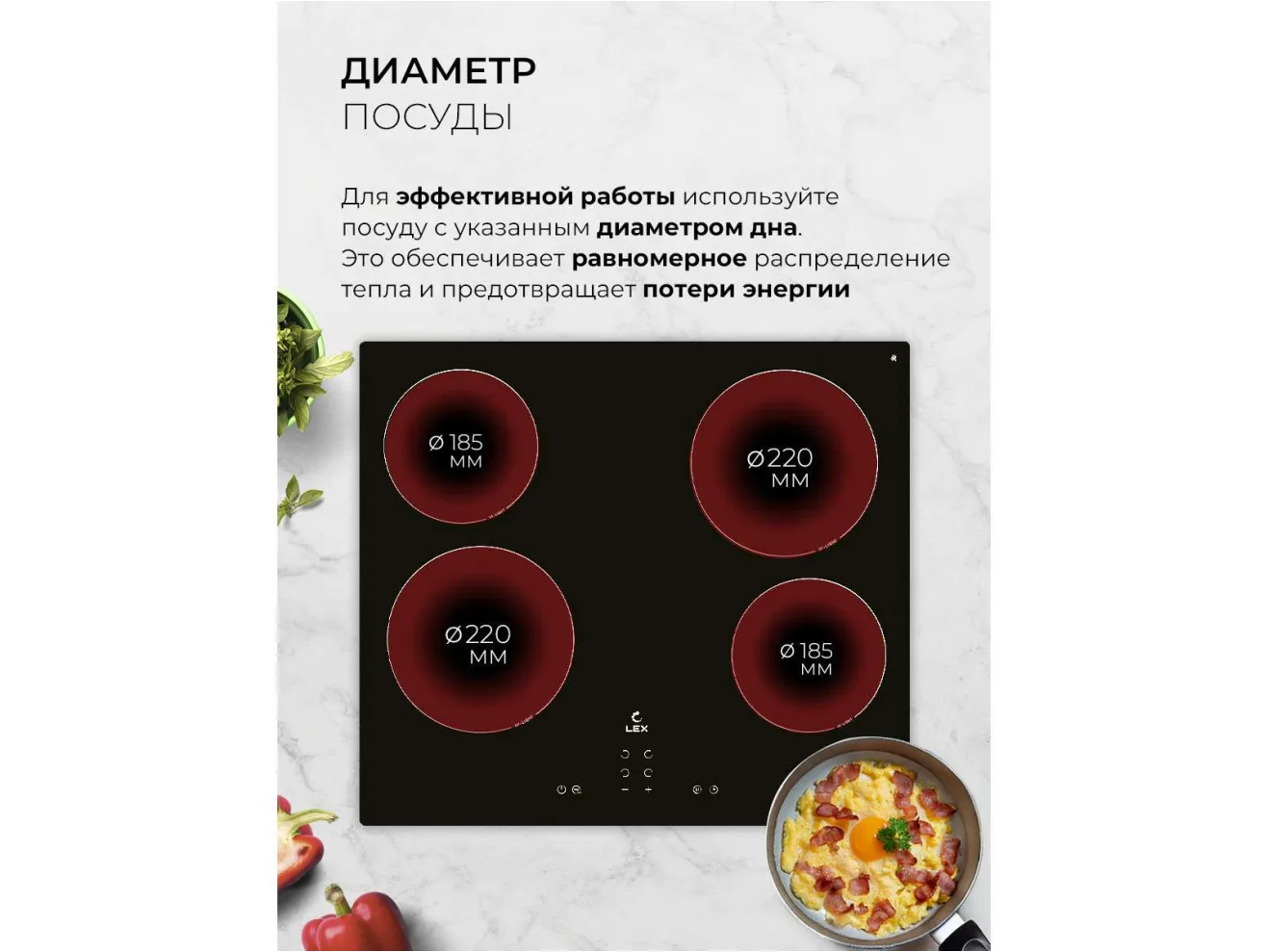 LEX EVH 640A BL  панель стеклокерамическая электрическая арт. 1526471