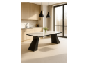 Денхольм 240(290)х100х75 rystal onyx bianco / черный Керамический стол