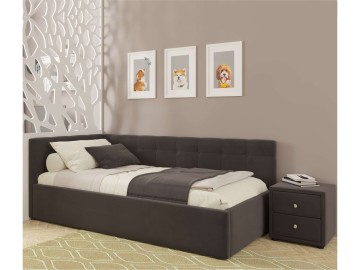 Односпальная кровать-тахта Bonna 900 шоколад ортопед.основание с матрасом PROMO B COCOS
