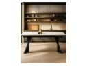 Вейв 160(220)х89х75 белый мрамор snow white / черный Керамический стол арт. 1526907