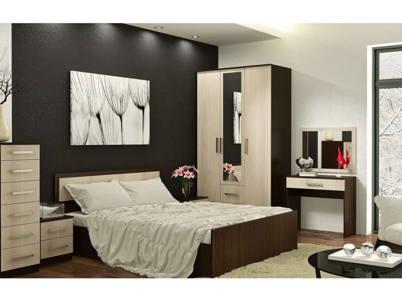 Кровать с проложками ДСП Фиеста LIGHT 140х200, венге арт. 828249