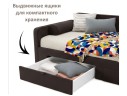 Мягкая кровать Эмили 900 c ящиками шоколад арт. 1576025