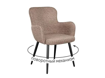 Стул DikLine 503 поворотный NS05 CAPPUCCINO, ножки черные