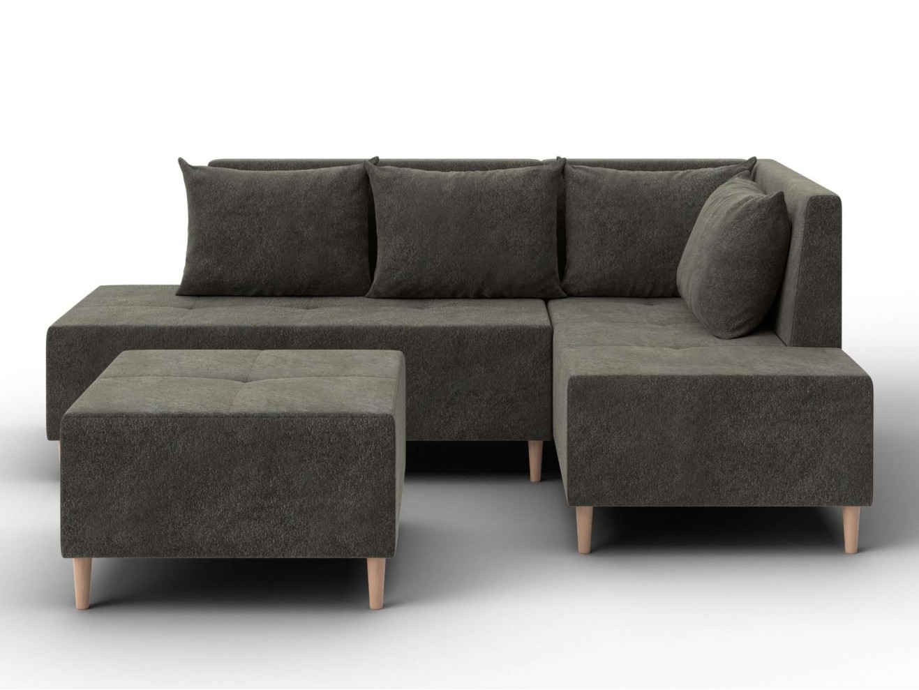 Диван угловой модульный с пуфом Лига-126 Правый 