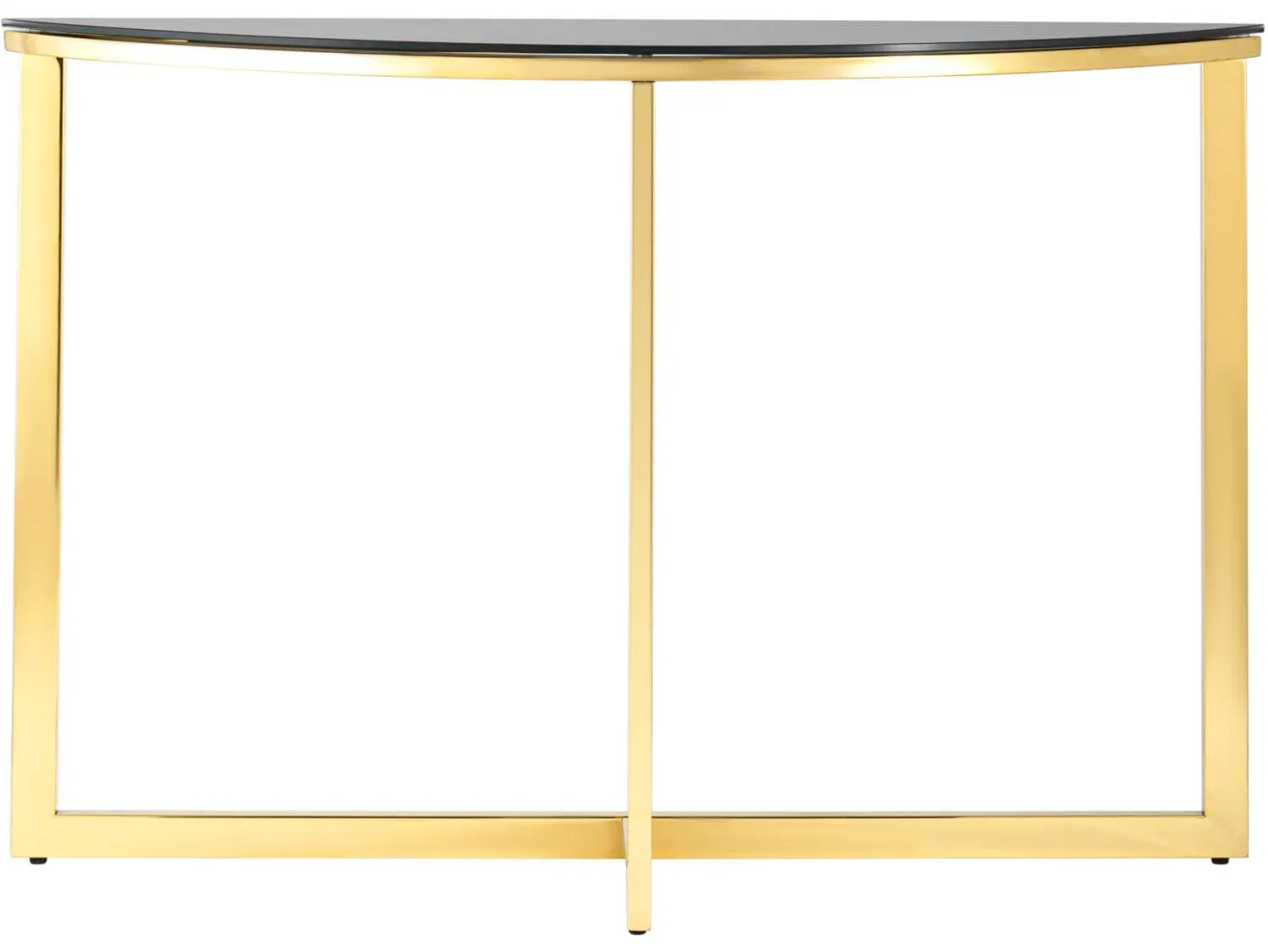 Консоль Stool Group АЛЬБА 115х30 Стекло черное/Сталь золото арт. 1599463