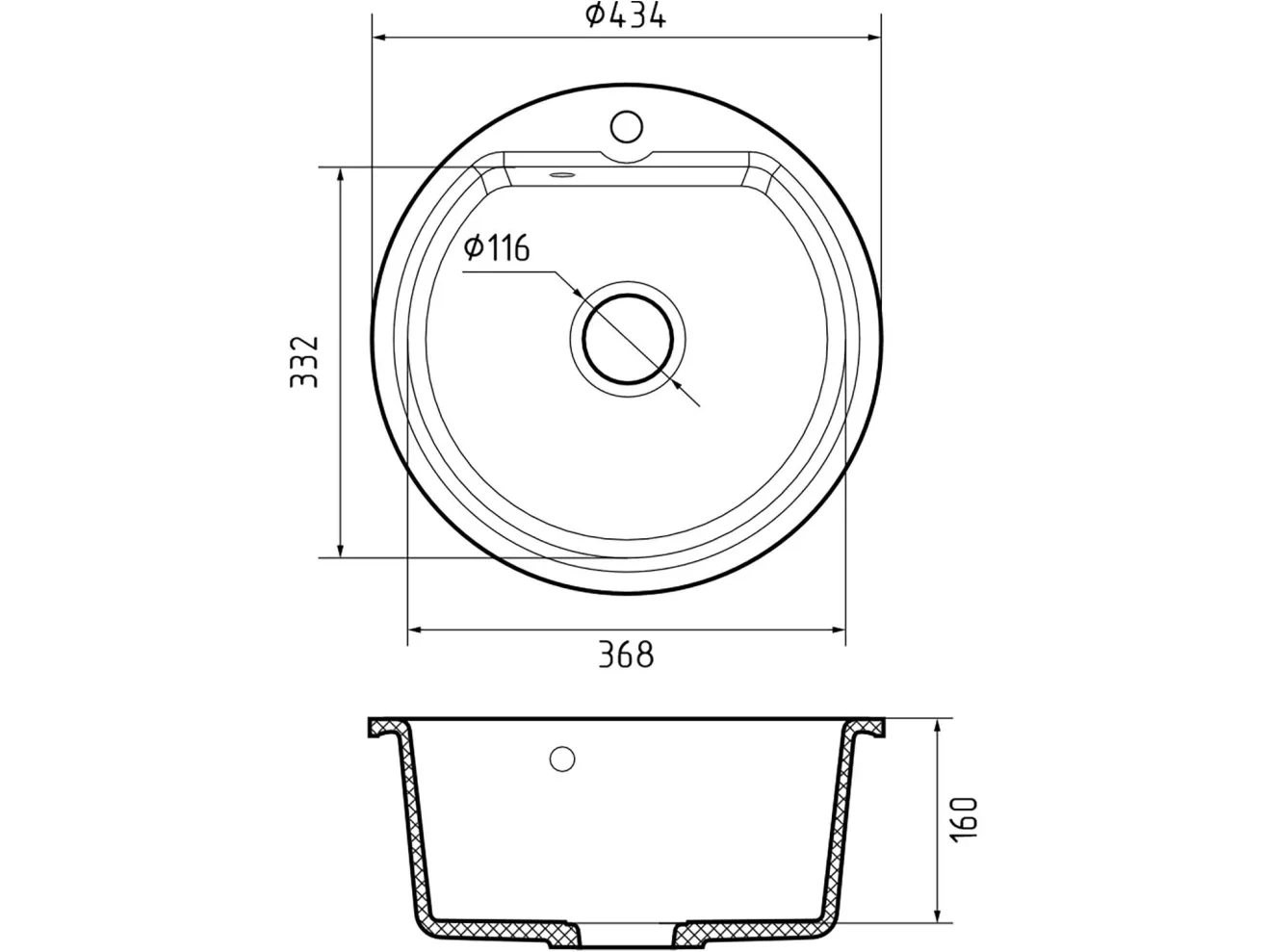 Мойка 435 GF-Smart 435 1-чаш D-435 песочный арт. 1265981
