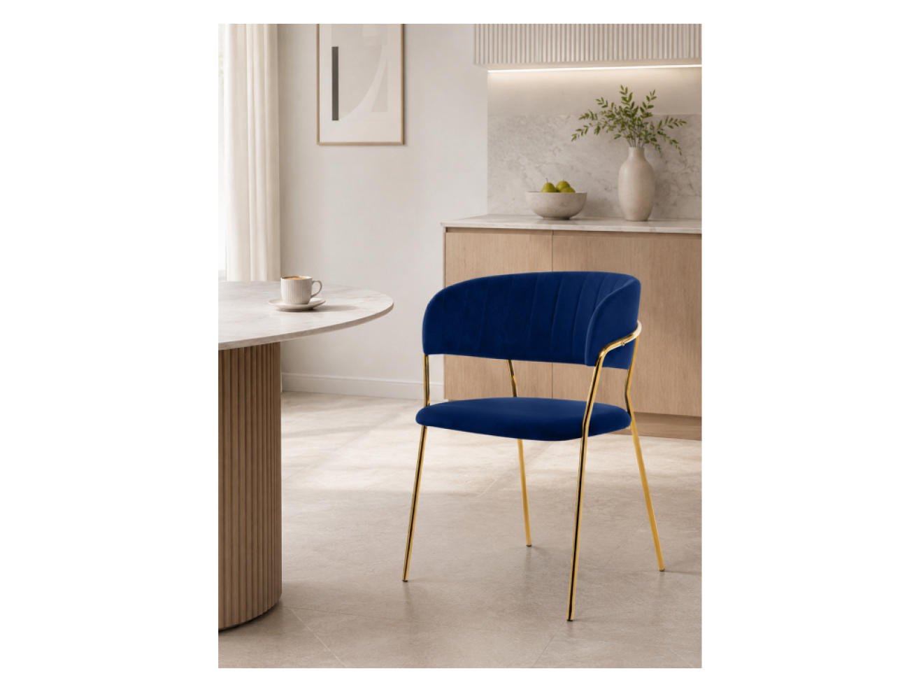 Kamelia 1 dark blue / gold Стул на металлокаркасе арт. 1019251