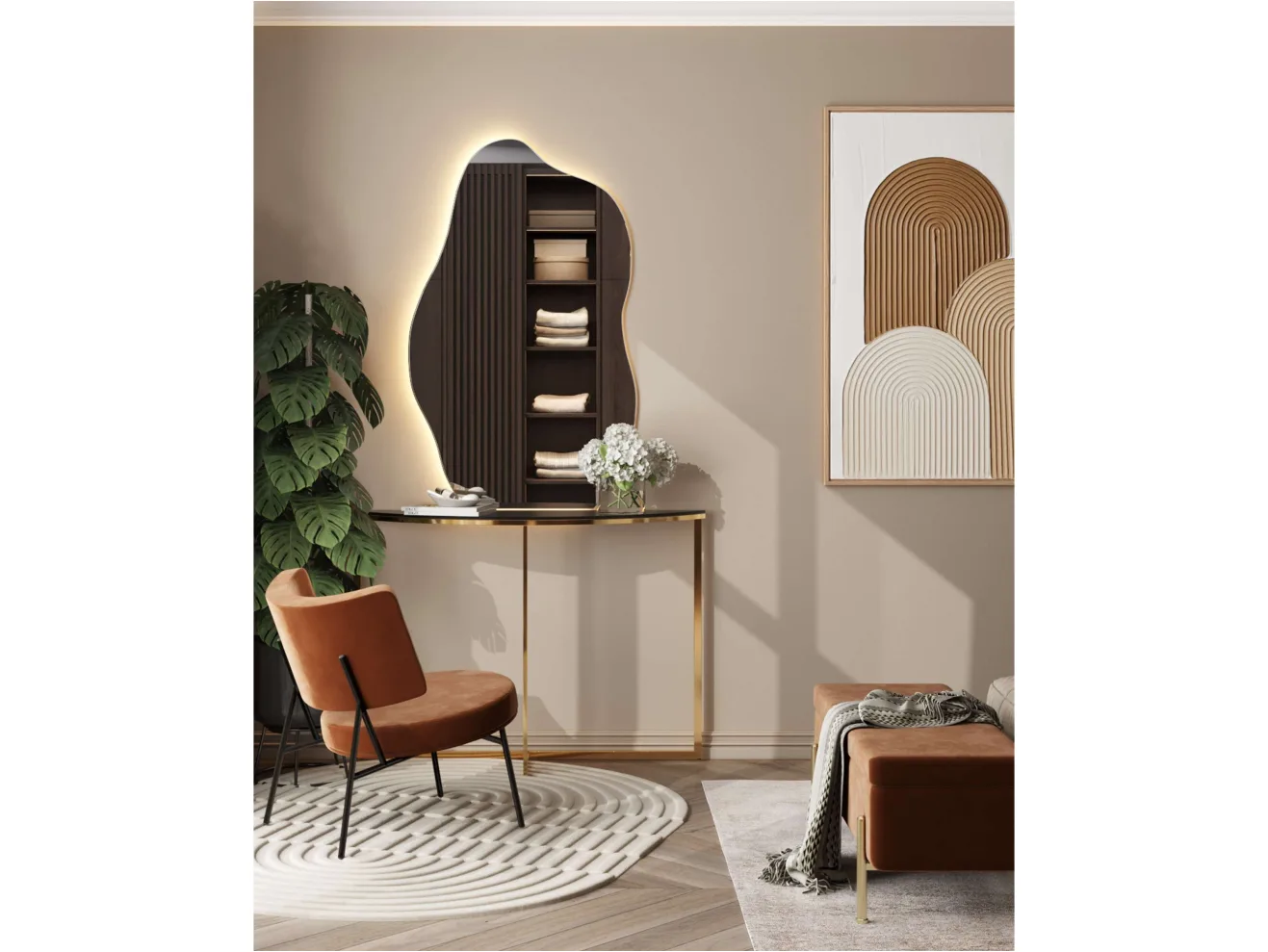 Консоль Stool Group АЛЬБА 115х30 Стекло черное/Сталь золото арт. 1599463
