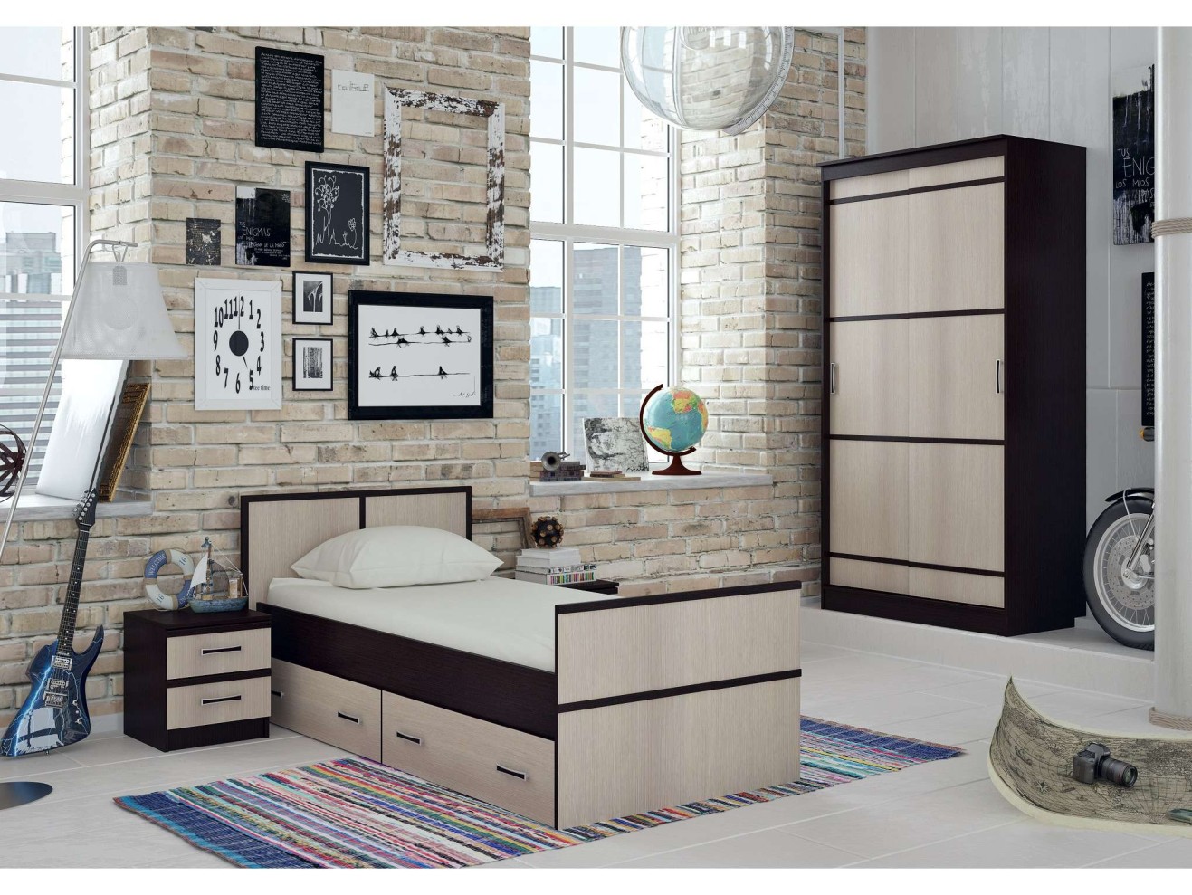 Кровать с проложками ДСП Сакура LIGHT 90х200