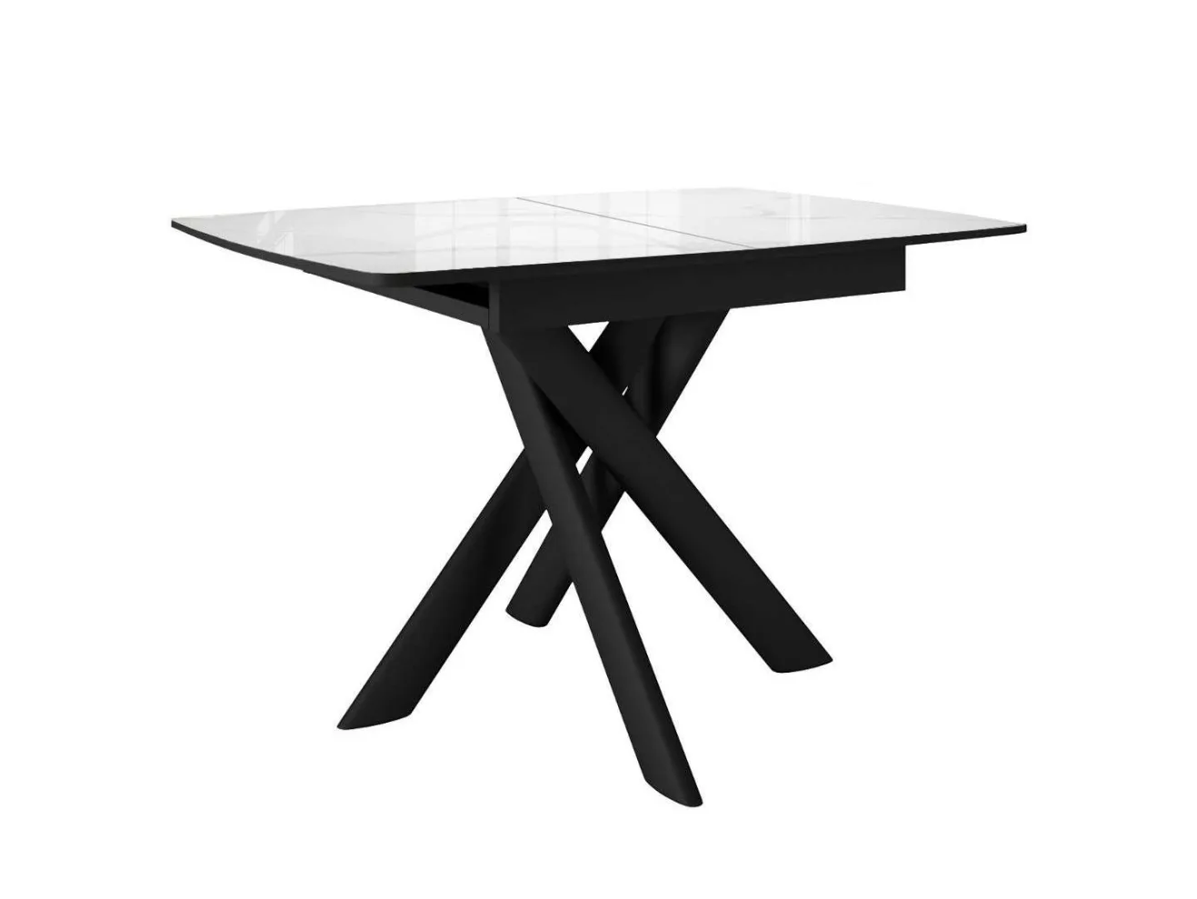 Стол DikLine DKB110, Керамика Carrara Gloss (мрамор глянец белый)/подстолье черное/опоры черные арт. 1526973