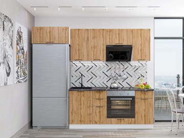 Кухонный гарнитур Флэт-01, ЛДСП, 260 см, Вотан
