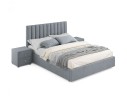 Мягкая кровать с тумбами Olivia 1600 серая с подъемным механизмом