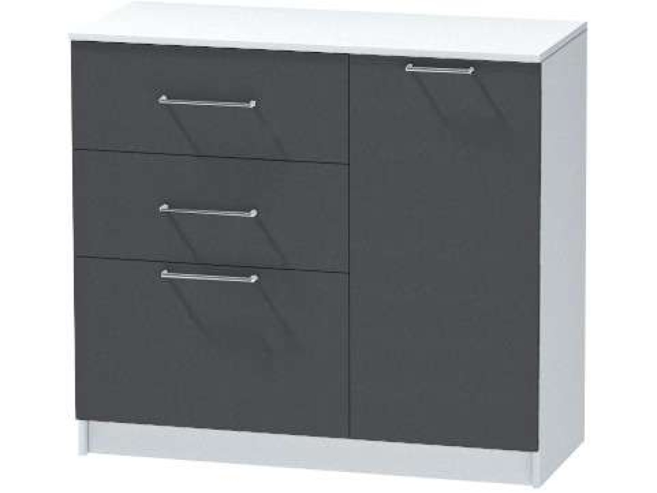 Комод №2 Иннэс-7, Белый/Графит арт. 1359897