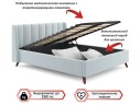 Мягкая кровать Betsi 1600 мята пастель с подъемным механизмом